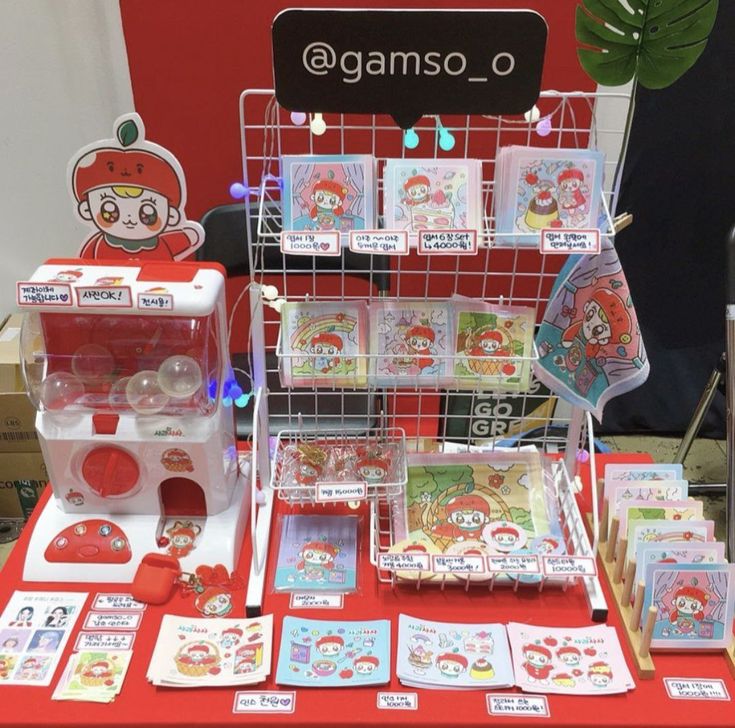 the table is set up with cards and magnets for kids to play in it