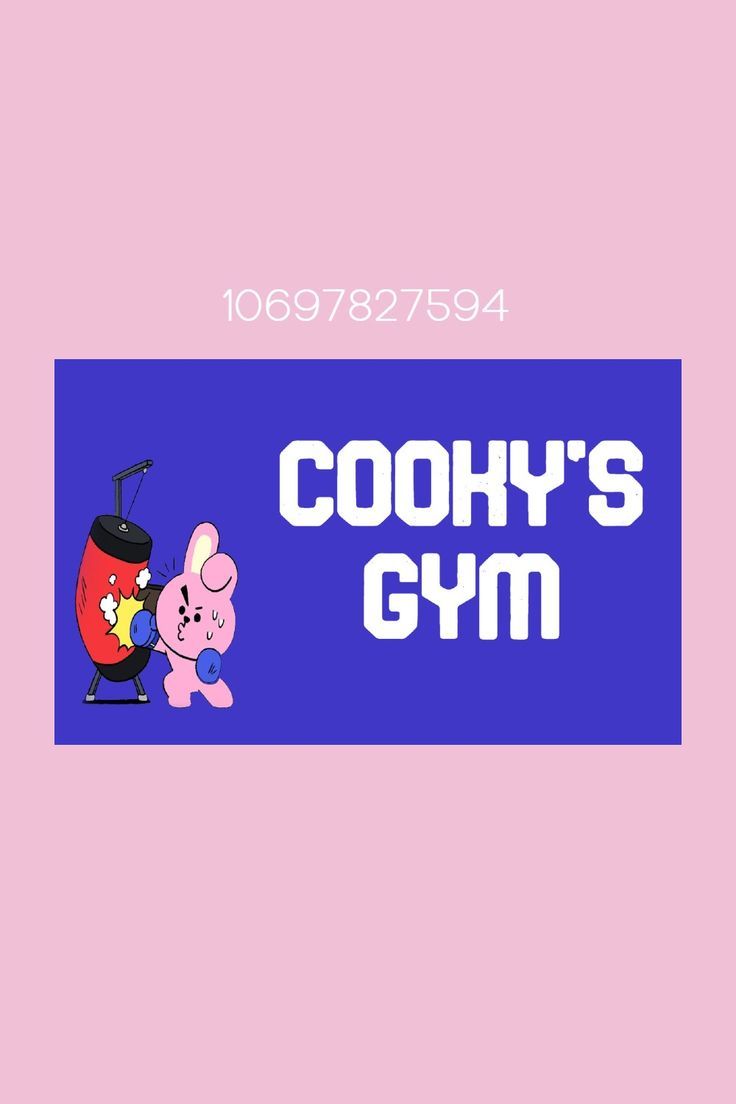 a pink background with the words coony's gym and an image of a cartoon character