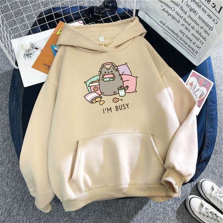 Kawaii Clothes Aesthetic, Womens Sweatshirts Fashion, Harajuku Sweatshirt, Kawaii Harajuku, Cartoon Sweatshirts, Women Sweaters Winter, Cute Hoodie, Cat Hoodie, Cartoon Outfits