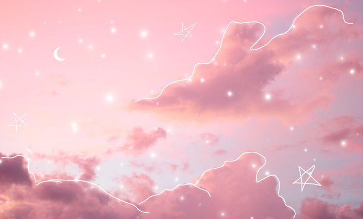 the sky is filled with stars and clouds as if they were floating in the air