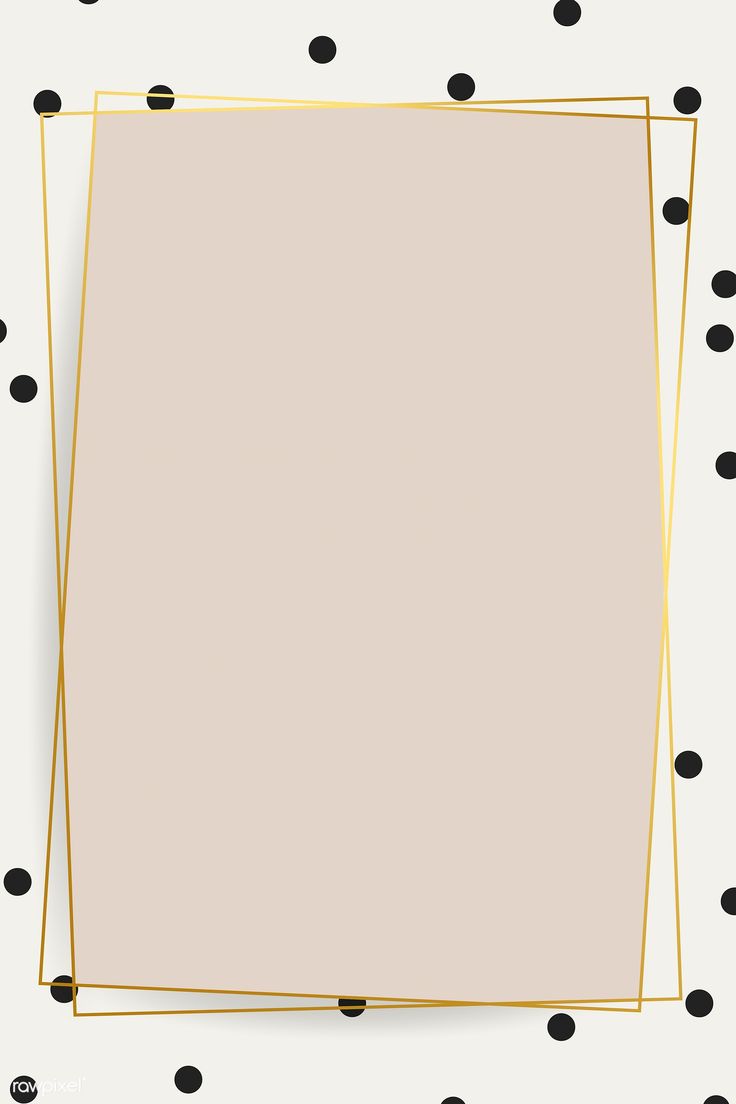 a square gold frame with black dots around it