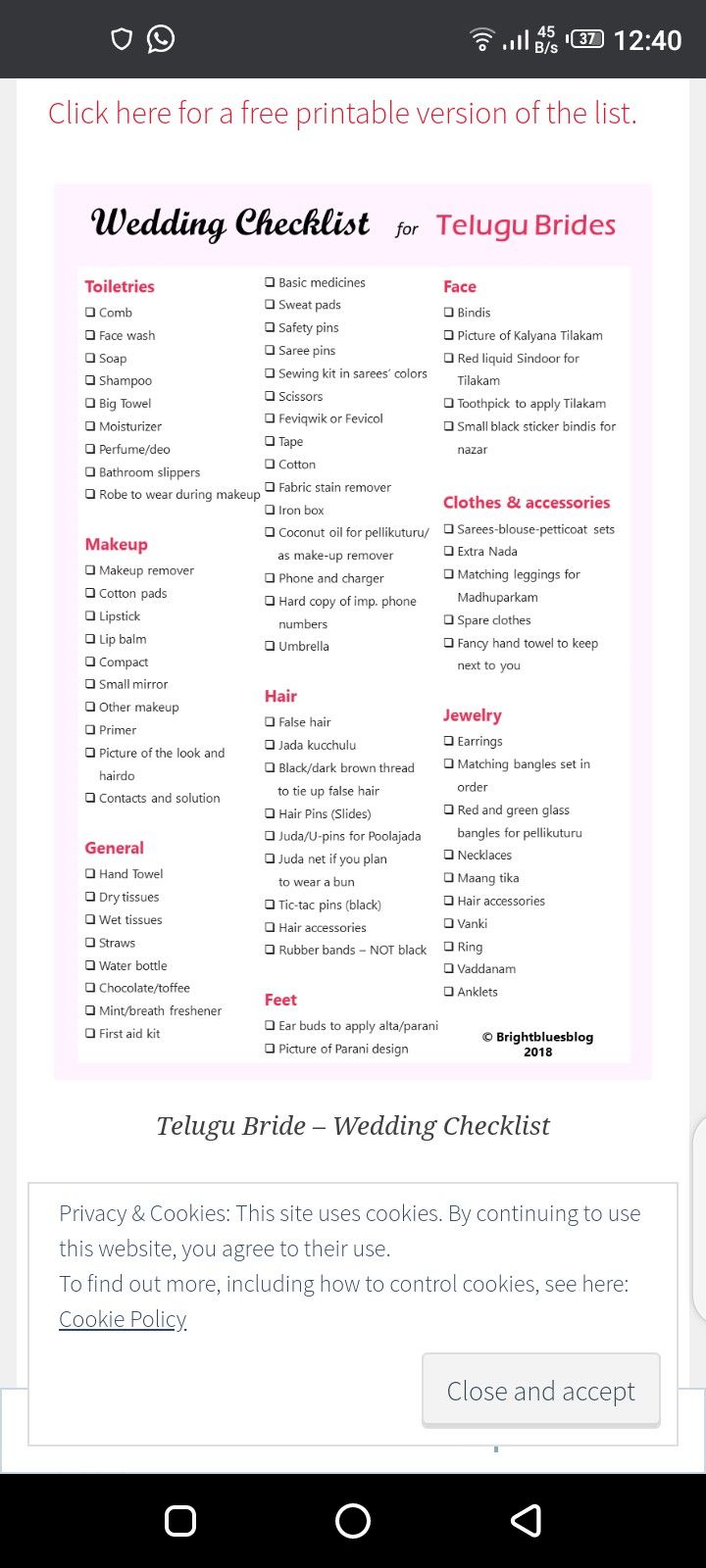 the wedding checklist is displayed on an iphone screen, and it appears to be filled with