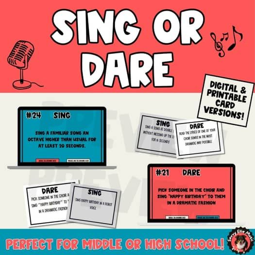 a poster with the words sing or dare on it