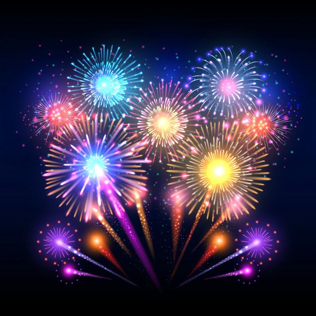 colorful fireworks in the night sky - backgrounds decorative