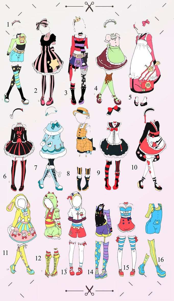 an illustrated poster with many different types of clothes