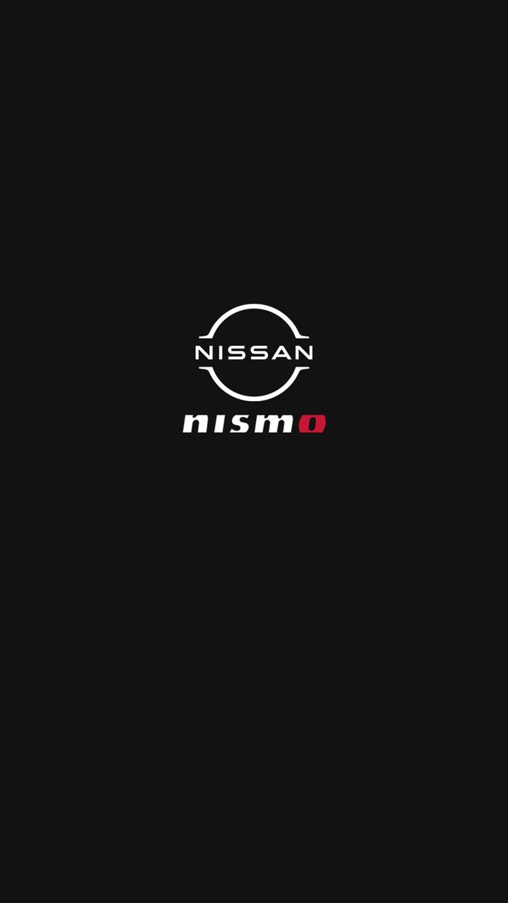 the nissan logo is shown in black and red, with white letters that read nismo