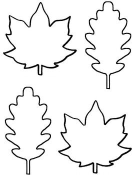 four different types of leaves that are cut out from the shape of each leaf, including one