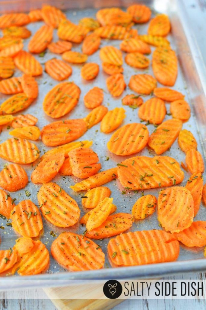 baked sweet potato chips on a baking sheet