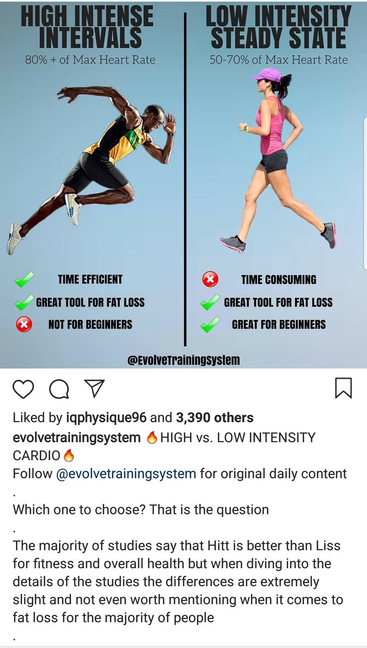 an ad for high intensity and low intensity running with the caption's above it