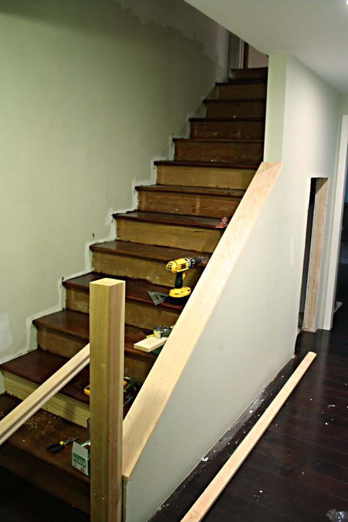 the stairs are being built in an empty house