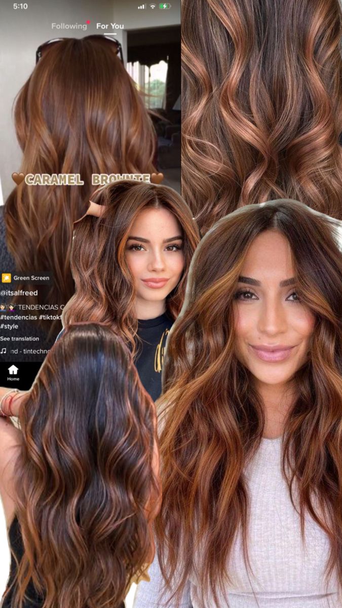 Copper Balayage Brunette, Balayage Hair Copper, Copper Brown Hair, Copper Highlights, Brunette Hair With Highlights, Brown Hair Balayage, Hair Color And Cut, Hair Inspiration Color, Hair Inspo Color