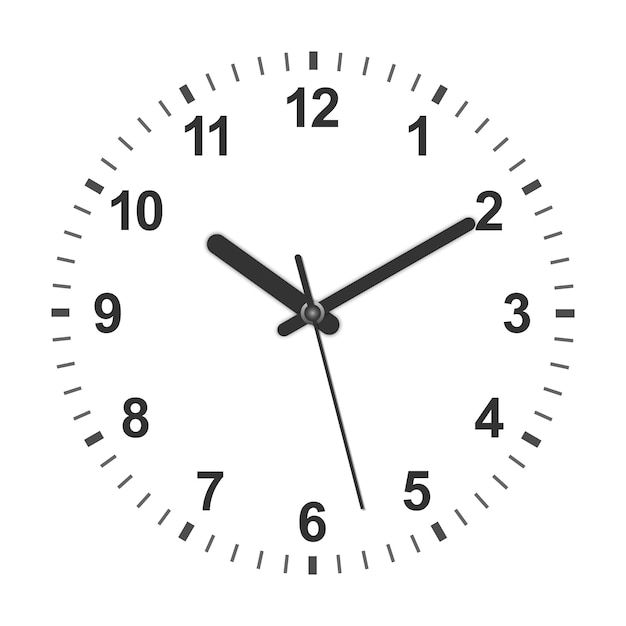 a black and white clock face with numbers on the front, side and back sides