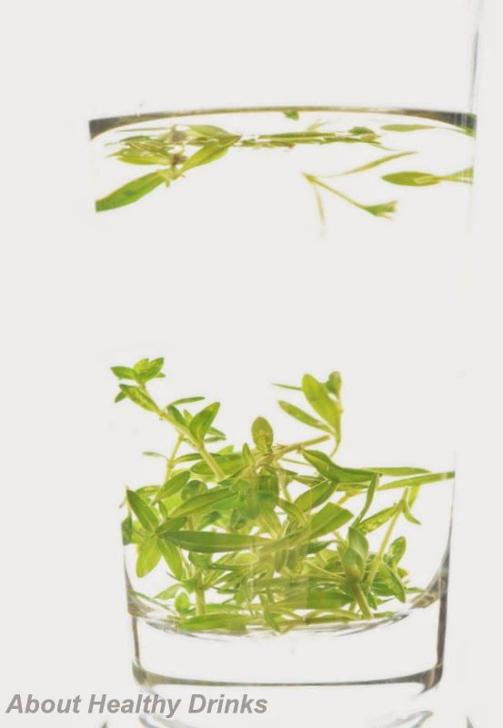 some green plants are in a glass of water