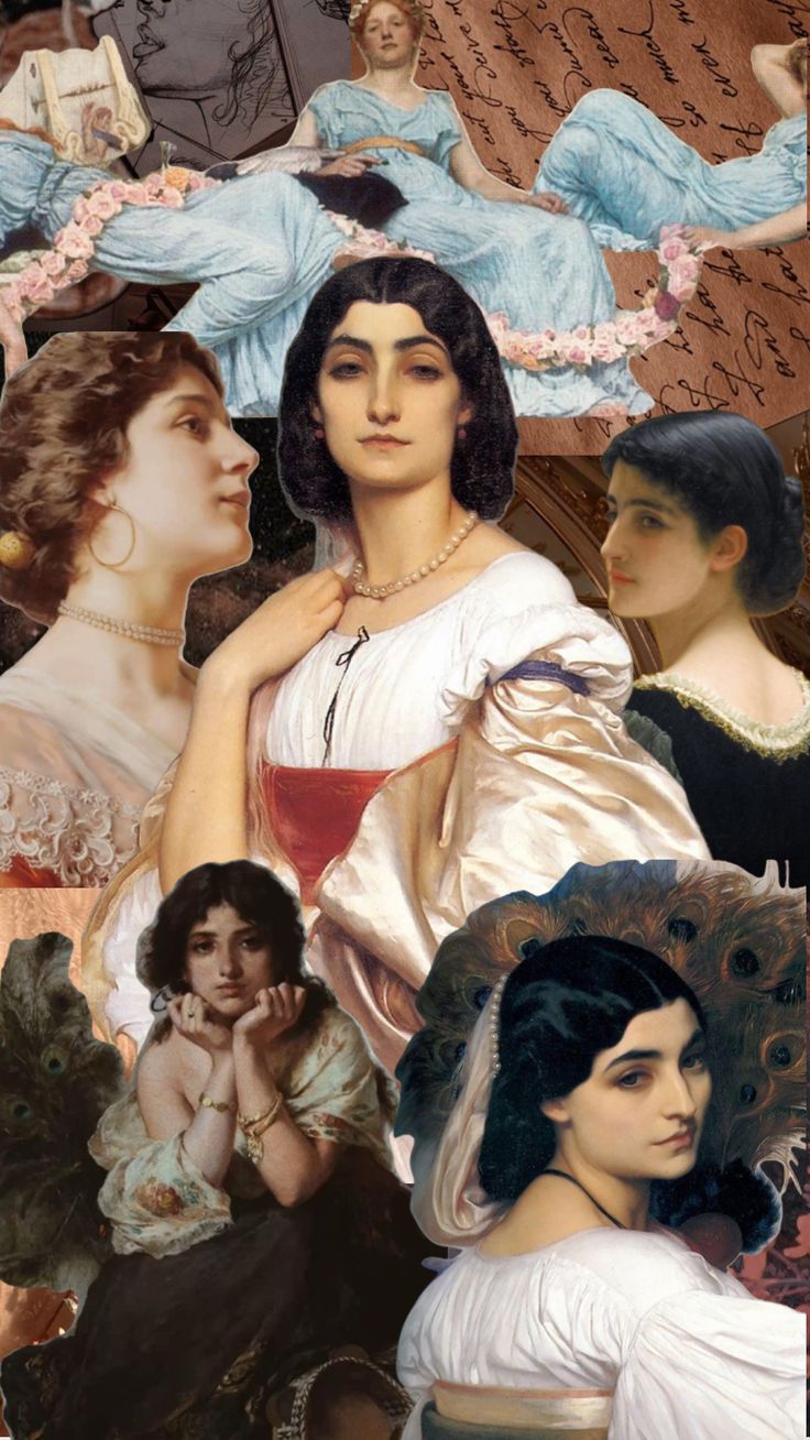 a collage of women in historical dress