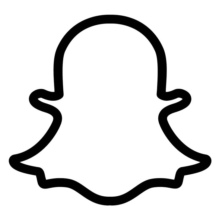 a black and white snap icon with the shape of a person's head on it