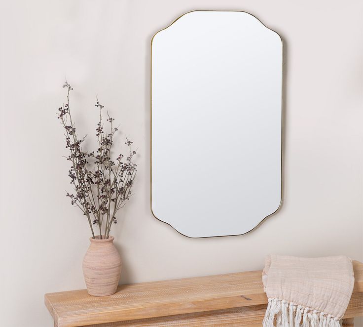 Daughters Bathroom, Powder Bath Ideas, Master Bath Mirror, Mirror Pottery, Powder Room Mirror, Nursery Bathroom, Reflective Light, Rectangular Wall Mirror, Decorative Mirrors