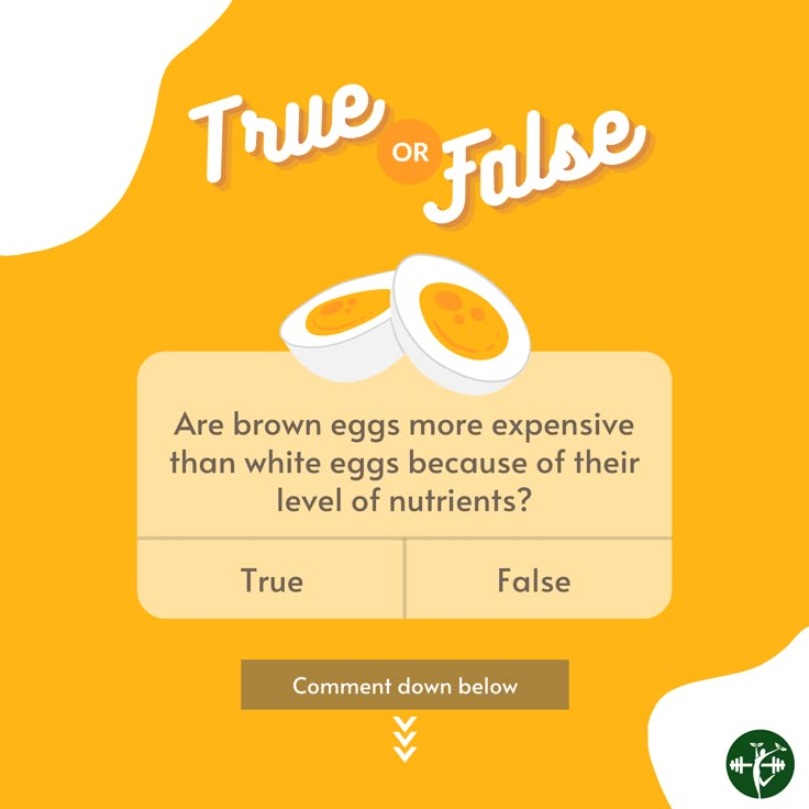 an orange background with the words true or false and two eggs on top of each other