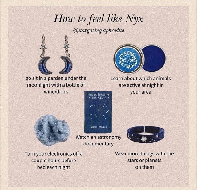 an info sheet describing how to feel like nyx and other things in the sky