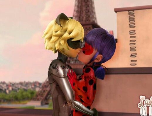 an animated couple kissing in front of the eiffel tower