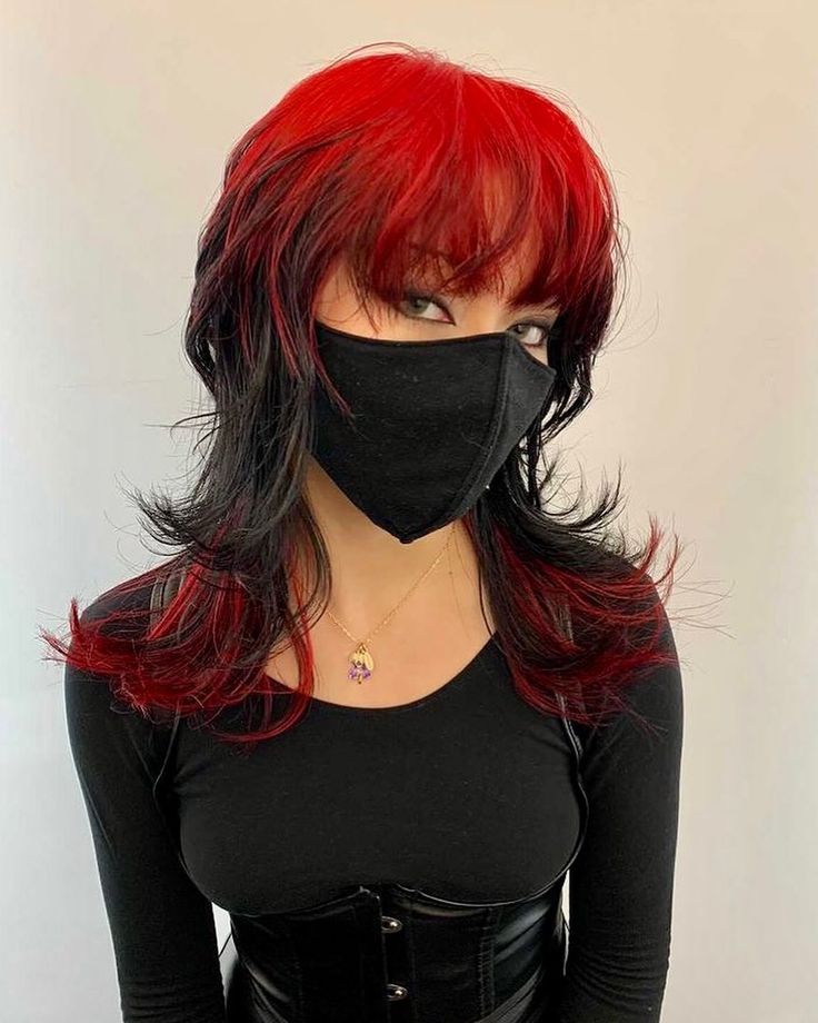 leia’s Instagram photo: “👹 Hair by @doubleq_chris” Red Hairstyle, Red Hair Inspo, Cosplay Hair, Black Wig, Mullet Hairstyle, Dye My Hair, Hair Dye Colors, Hair Inspiration Color, Cut My Hair