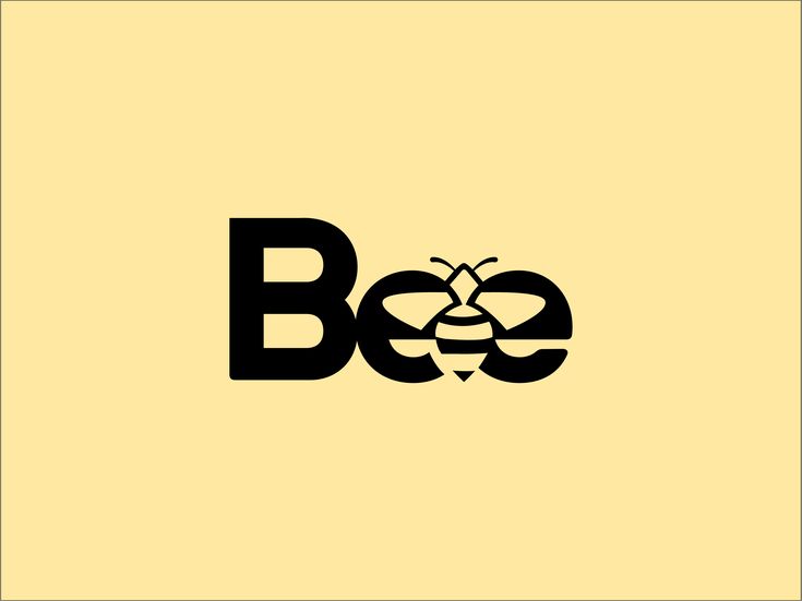 the bee logo is shown in black and yellow