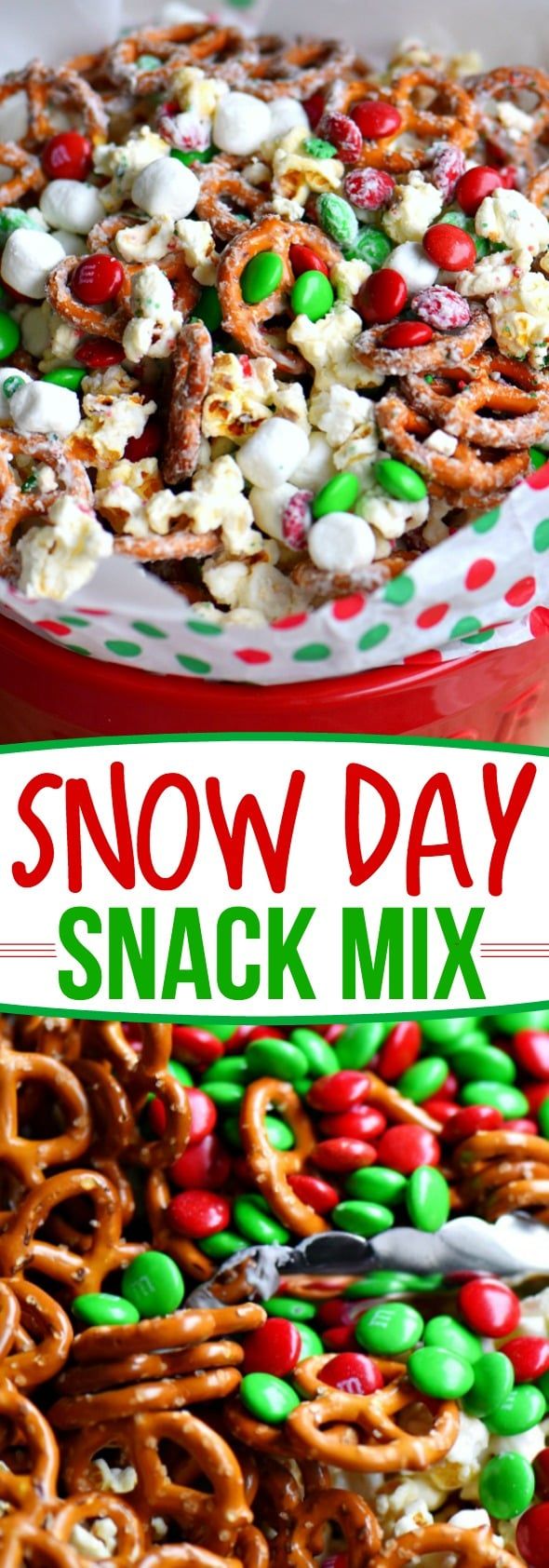 this is an image of a snow day snack mix