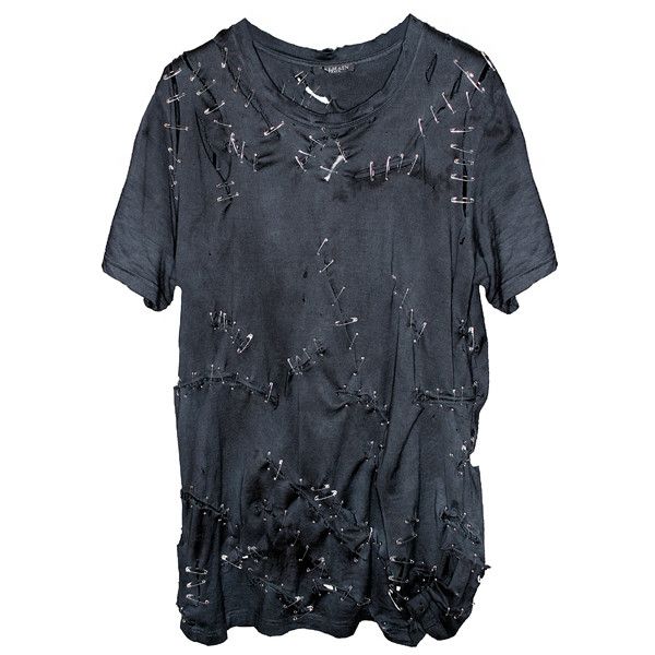 Balmain Black Washed Pierced Tee (13.405 ARS) ❤ liked on Polyvore featuring tops, t-shirts, shirts, tees, women, black shirt, ripped t shirt, relax t shirt, short sleeve shirts and short sleeve tees Distressed Tee Shirt, Ripped Shirt, Balmain Shirt, Balmain Women, Destroyed T Shirt, Ripped Shirts, Ripped Tshirt, Distressed Shirt, Estilo Punk