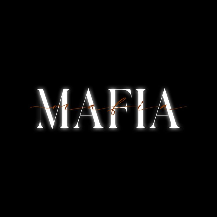 the word'mafia'written in white on a black background with an orange line