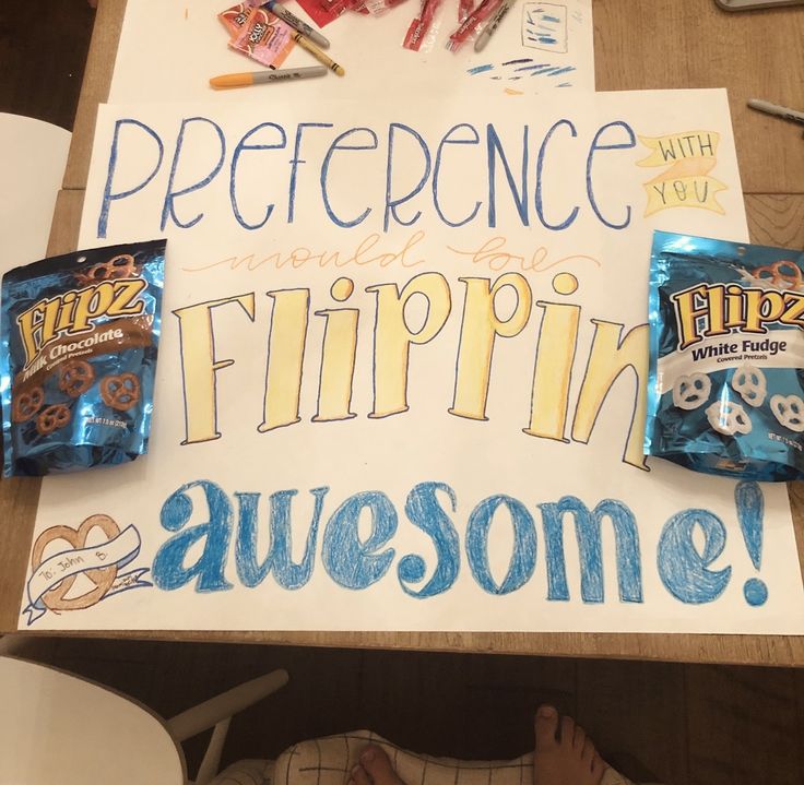 a sign that reads, preference trippin's and awesome some with candies