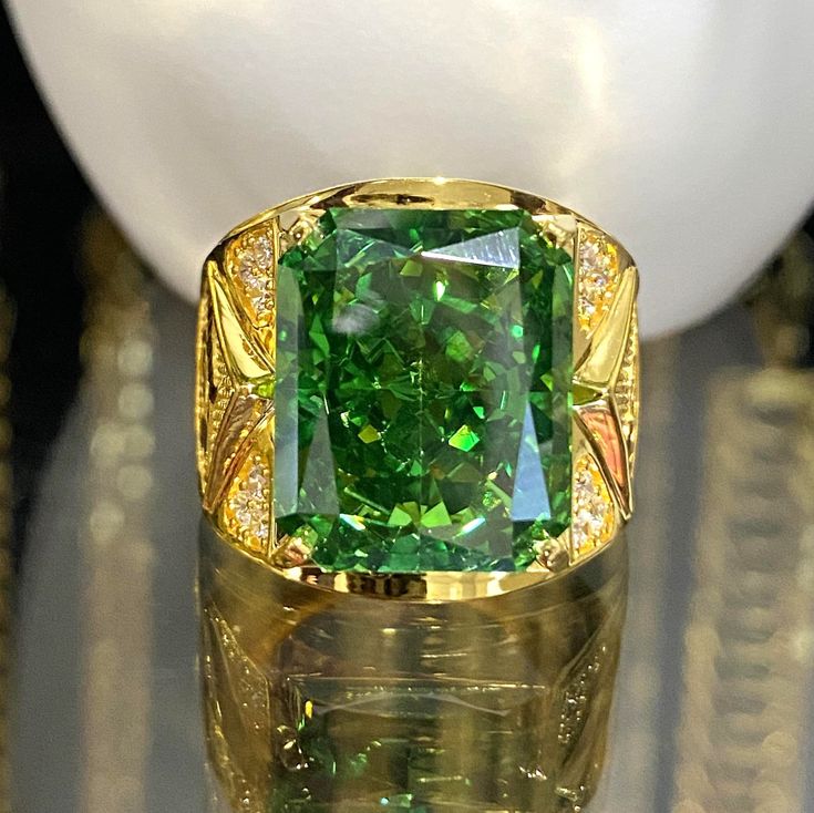 Vintage 15K Gold Peridot & White Topaz Men's Ring ...Marked 610 and tested 15K Gold...Total of weights 11.7grams...Size 8.5...Measure of Face 19.9MM...It's in very good condition. Peridot Ring Men, Peridot Mens Ring, Luxury Yellow Gold Peridot Rings, Green Peridot Hallmarked Rings, Elegant Green Peridot Gemstones, Gemstone Rings Unique, Vintage Gold Rings, Mens Gemstone Rings, Mens Ring Sizes