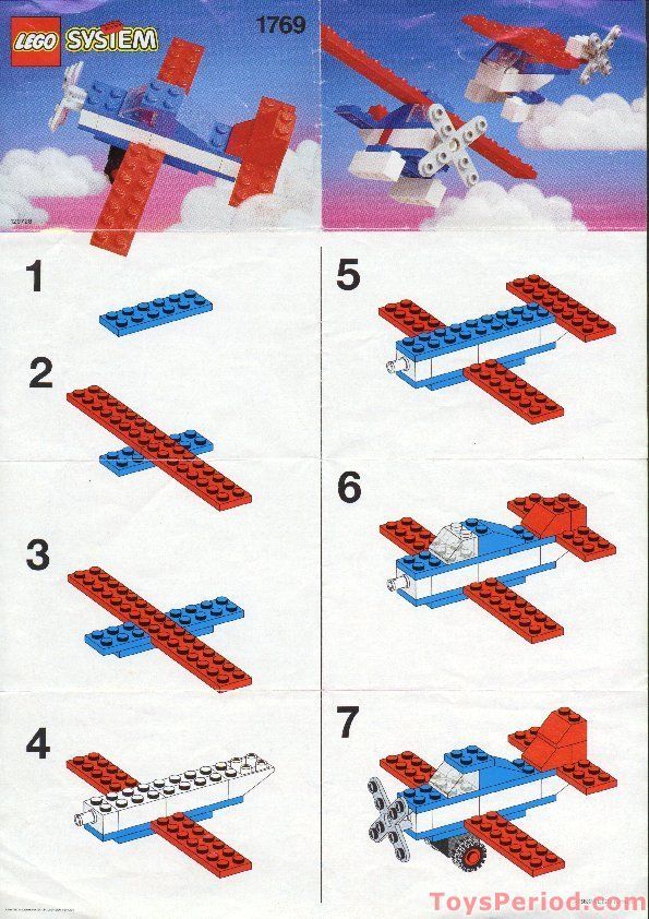 the instructions for how to build a lego airplane