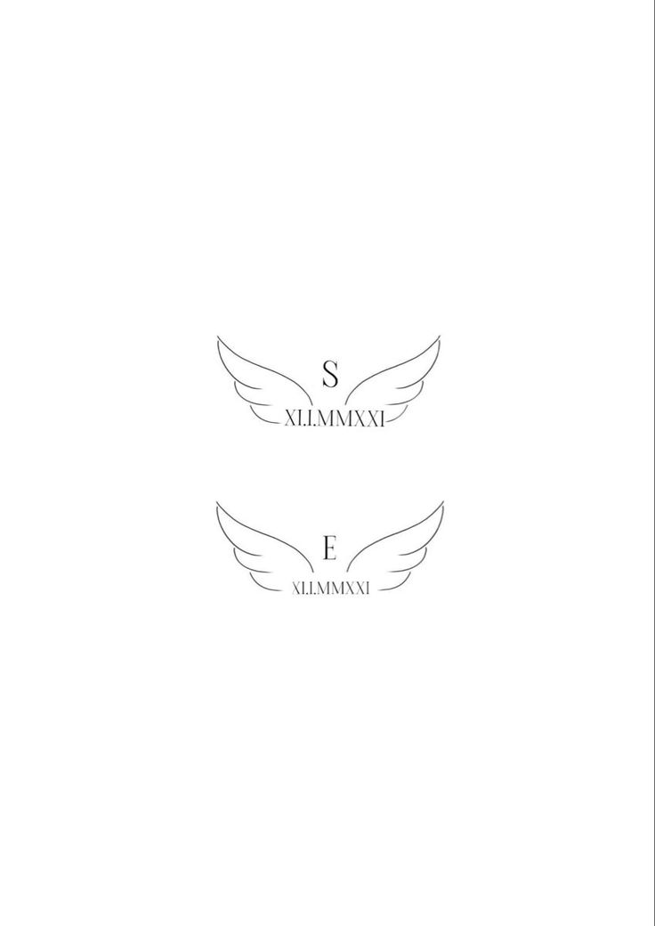 the logo for an italian restaurant with wings on it's front and back sides