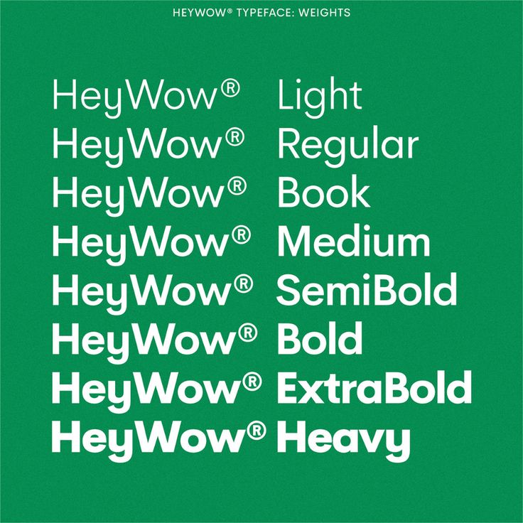 a green poster with the words heywo, light, heywo, and regular books