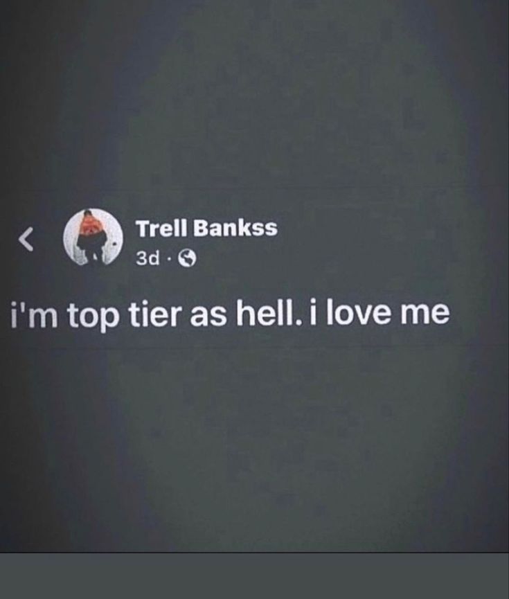 the tweel banks logo is shown on a cell phone screen, and it says i'm top tiers as hell i love me