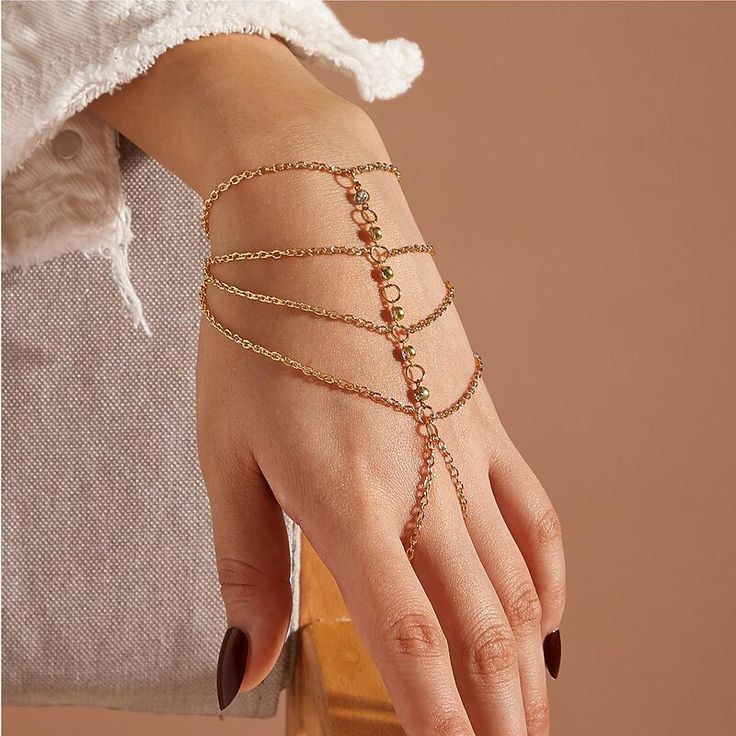 Gender:Women's; Quantity:1PC; Theme:Wedding,Birthday; Style:Personalized,Luxury,Cute,Elegant; Jewelry Type:Bracelet; Occasion:Date,Festival,Birthday,Holiday,Formal; Material:Alloy; Length of Bracelet:16; Design:Layered; Listing Date:05/03/2023 Hand Chain Jewelry, Finger Bracelets, Body Chains, Jewelry Bracelets Gold, Chain Bracelets, Fancy Jewellery, Hand Chain, Fancy Jewelry, Body Chain Jewelry