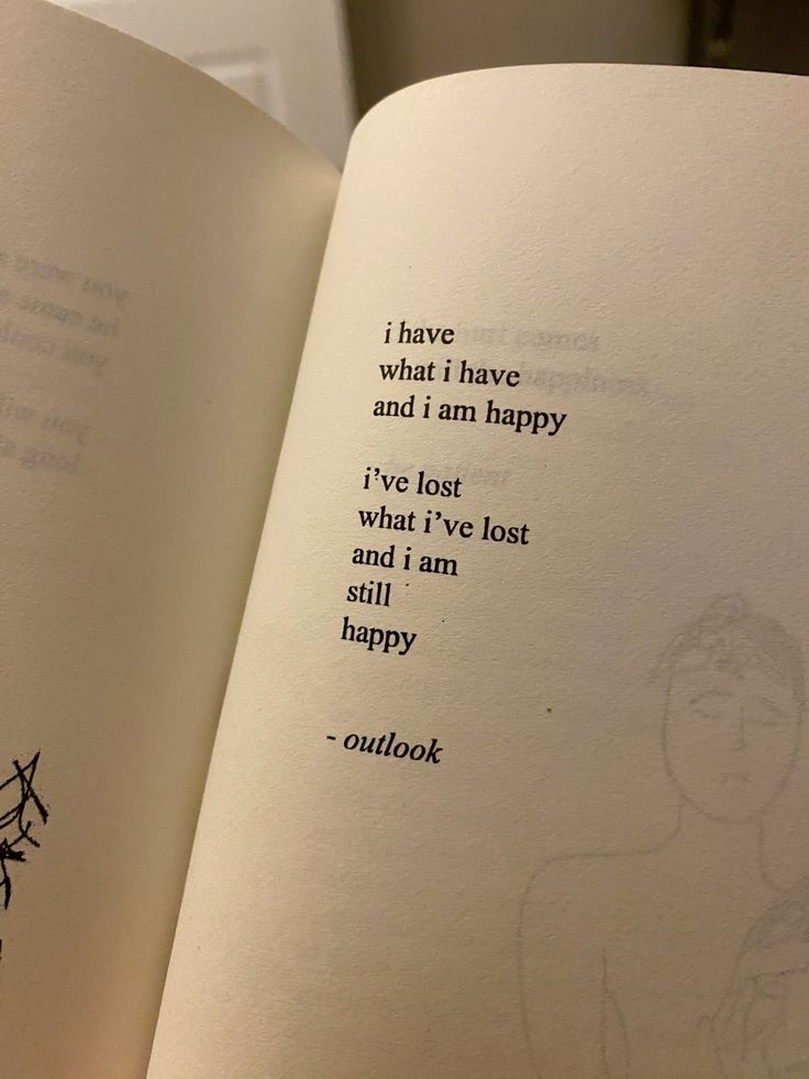 an open book with the words i have what i have and i am happy