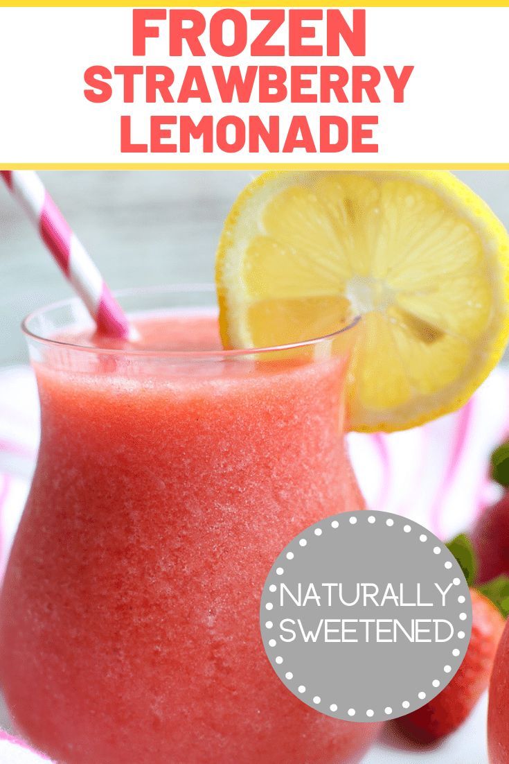 the frozen strawberry lemonade is ready to be eaten