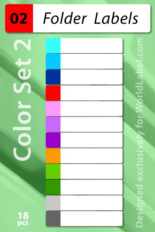 the color labels are shown for different colors