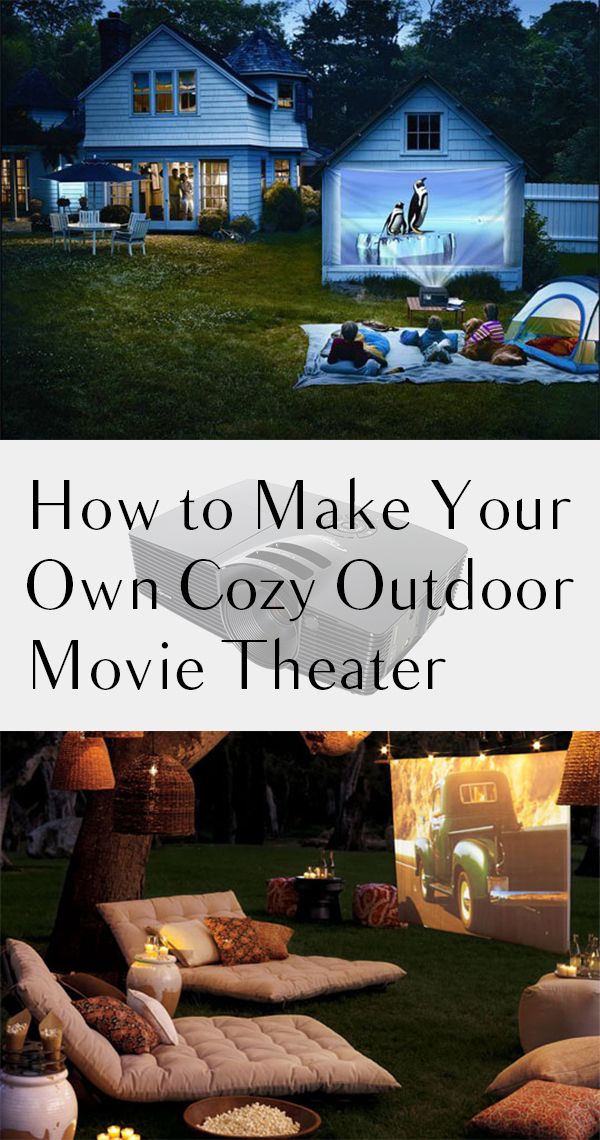 an outdoor movie theater with the words how to make your own cozy outdoor movie theater