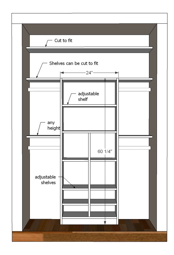 an image of a closet with shelves and doors labeled in spanish, english and spanish