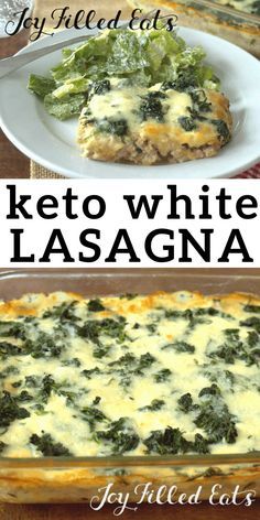 keto white lasagna with spinach and cheese