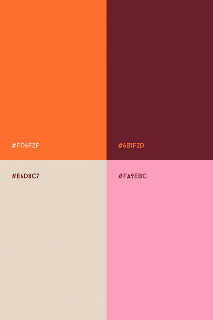 the color scheme for an orange, red and pink wallpaper is shown in three different shades