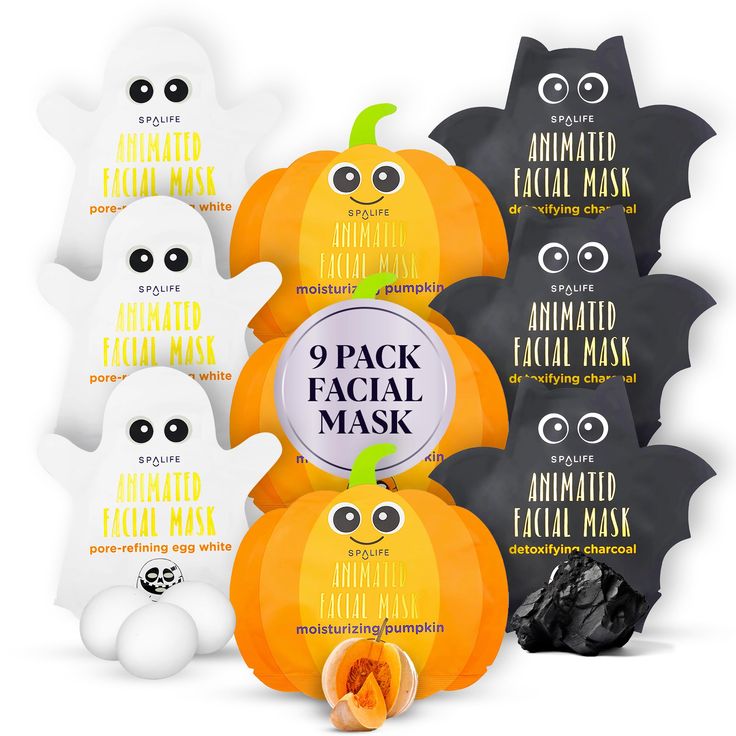 PRICES MAY VARY. SPOOKY SKINCARE: The Ghost Pore-Refining Egg White Mask smooths away pores, the Pumpkin Moisturizing Mask hydrates like a charm, and the Bat Detoxifying Charcoal Mask leaves your skin fresh and clean. GET THE KOREAN-INSPIRED GLOW: Discover radiant beauty with SpaLife's Skincare Face Masks Bundle. Achieve that coveted glow with a selection of masks that cover hydration and revitalization. AGELESS BEAUTY: Rejuvenate and firm your skin with SpaLife's Collagen Face Mask Sheets Pack. Spooky Skincare, Pumpkin Facial Mask, Pumpkin Facial, Egg White Mask, Character Mask, Mask Sheets, Halloween Character, Ghost Bat, Pumpkin Mask