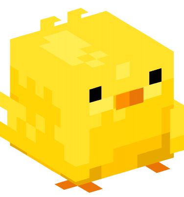 an image of a yellow bird that is pixeled in to look like it has black eyes