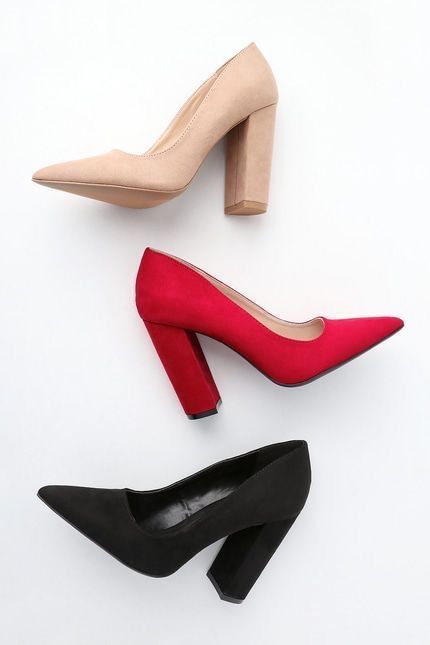 Heels For Work, Shoes Trendy, Classy Shoes, Black Suede Pumps, Womens Shoes High Heels, Wear To Work, Red Suede, Suede Pumps, Pretty Shoes