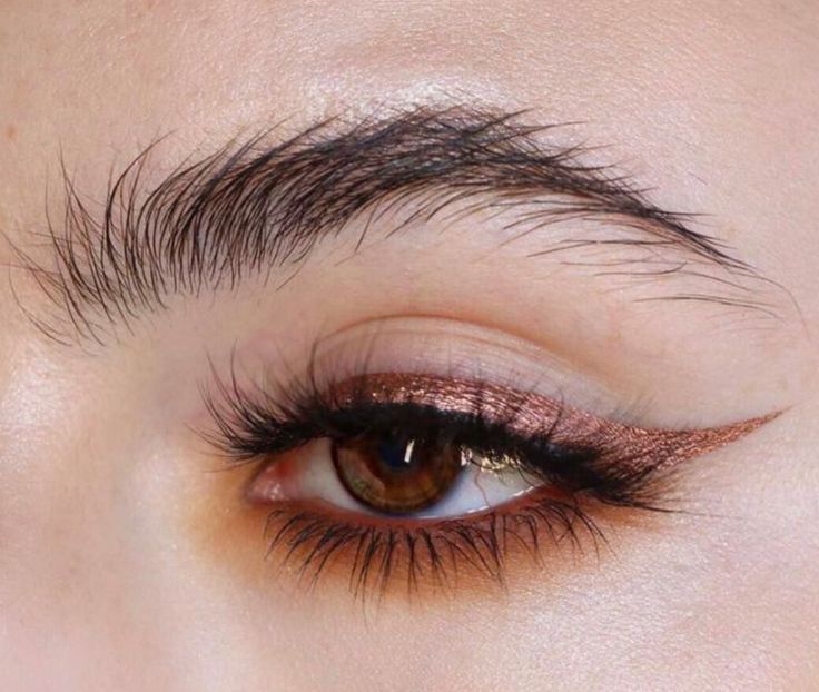 Copper eyeliner Teknik Makeup, Metallic Eyeliner, Eyeliner Tips, Make Up Inspiration, Hooded Eye Makeup, Beauty Make-up, Natural Brows, Kesha, Long Lashes