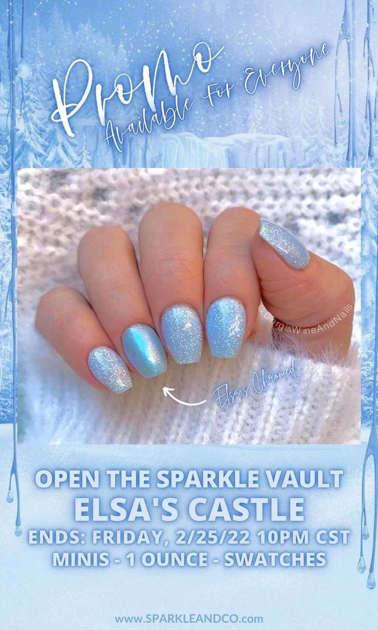 Elsa Frozen Nails, Frozen Theme Nails, Elsa Nails Frozen, Frozen Inspired Nails, Frozen Nail Designs, Elsa Nails, Disney Frozen Nails, Frozen Nail Art, Frozen Nails