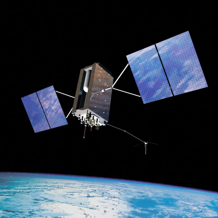 an artist's rendering of the space station in orbit, with earth in the background