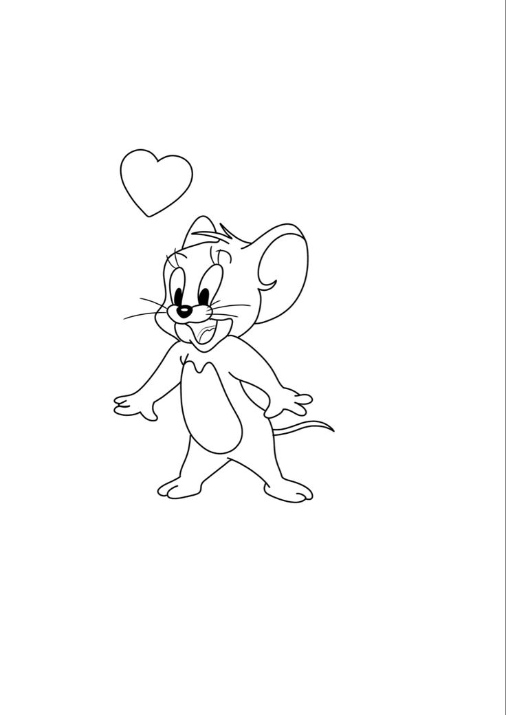 a cartoon mouse with a heart on it's chest