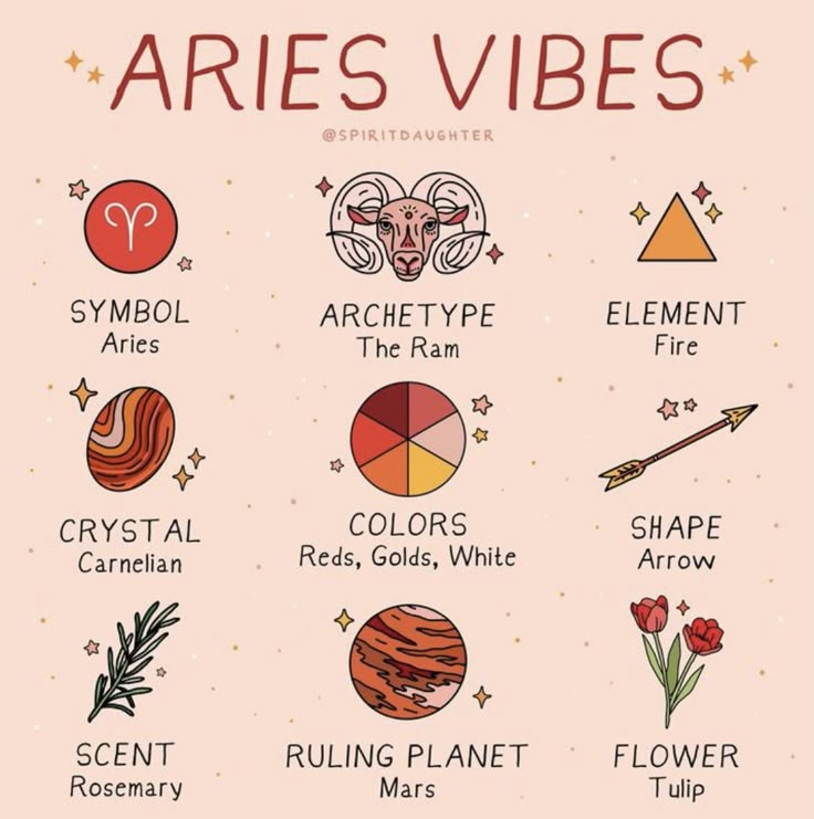 the aris vibes chart with different zodiac symbols and their corresponding names on it